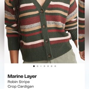 Striped Green Cardigan Sweater from Marine Layer NEVER WORN/LIKE NEW!
